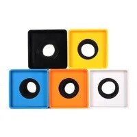 Portable ABS Injection Molding Square Cube Shaped Interview Mic Microphone Flag Station Logo (Multy Colour)