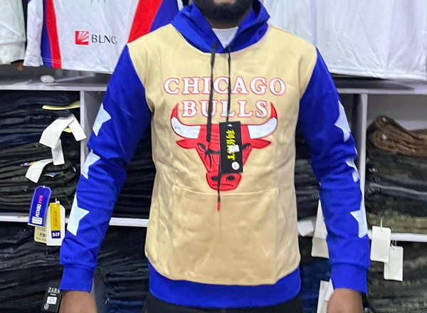 chicago bulls hoodie beige blue
