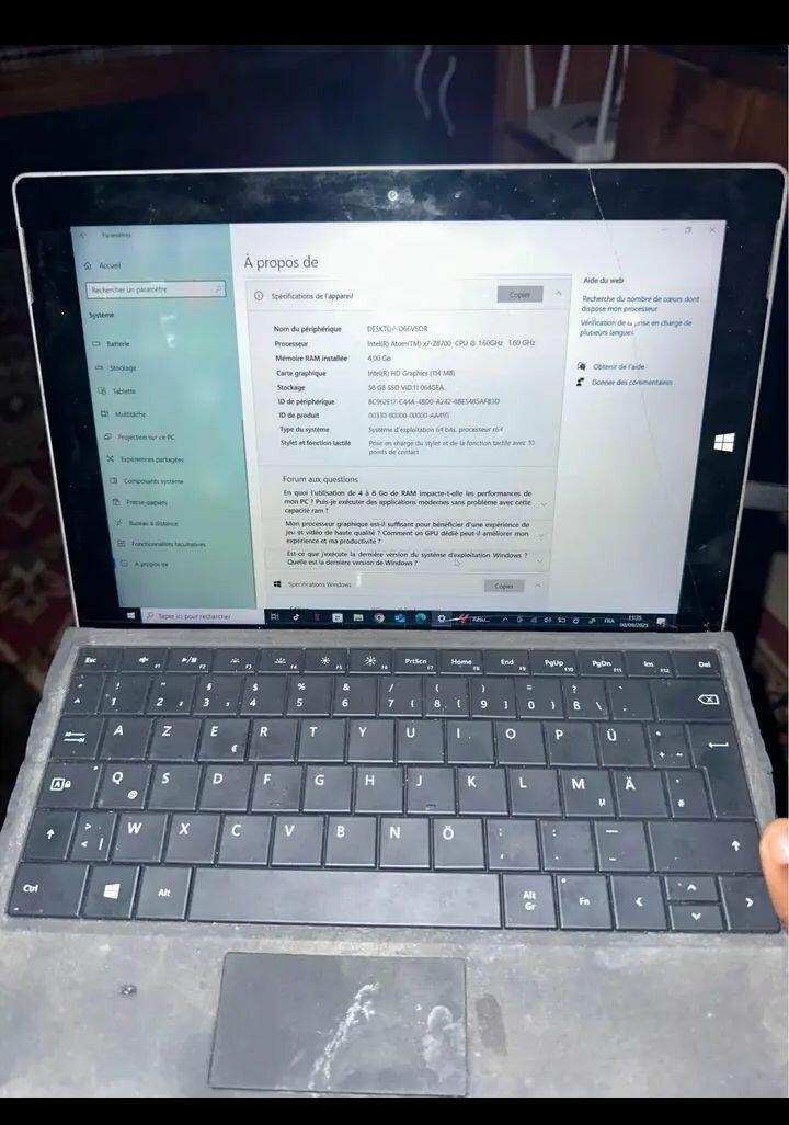 Tablette Surface Pro avec Clavier