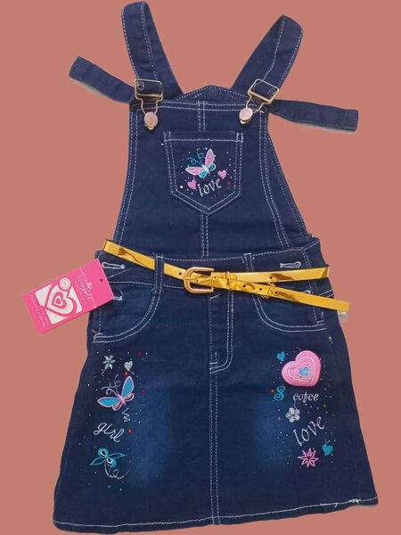 Robe jeans fille papillon