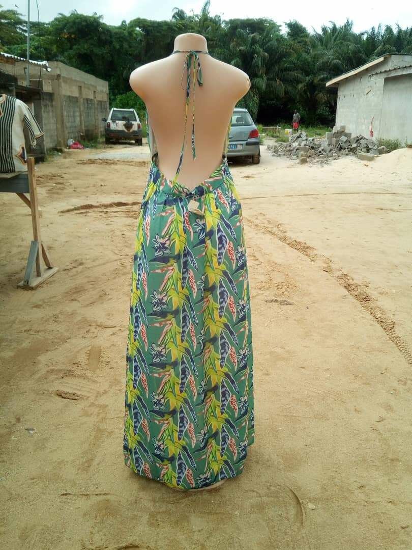 Robe Maxi d'Été à Imprimé Tropique