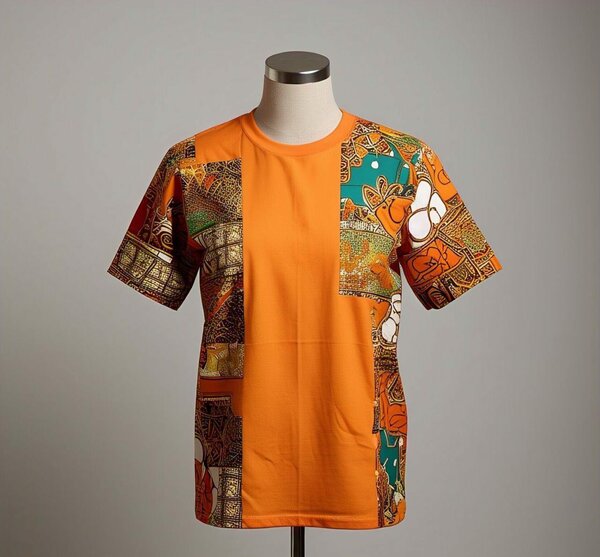 Afrikhadi Tshirt inspired by African fabrics.