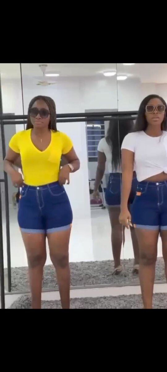 Ladies short jeans available
