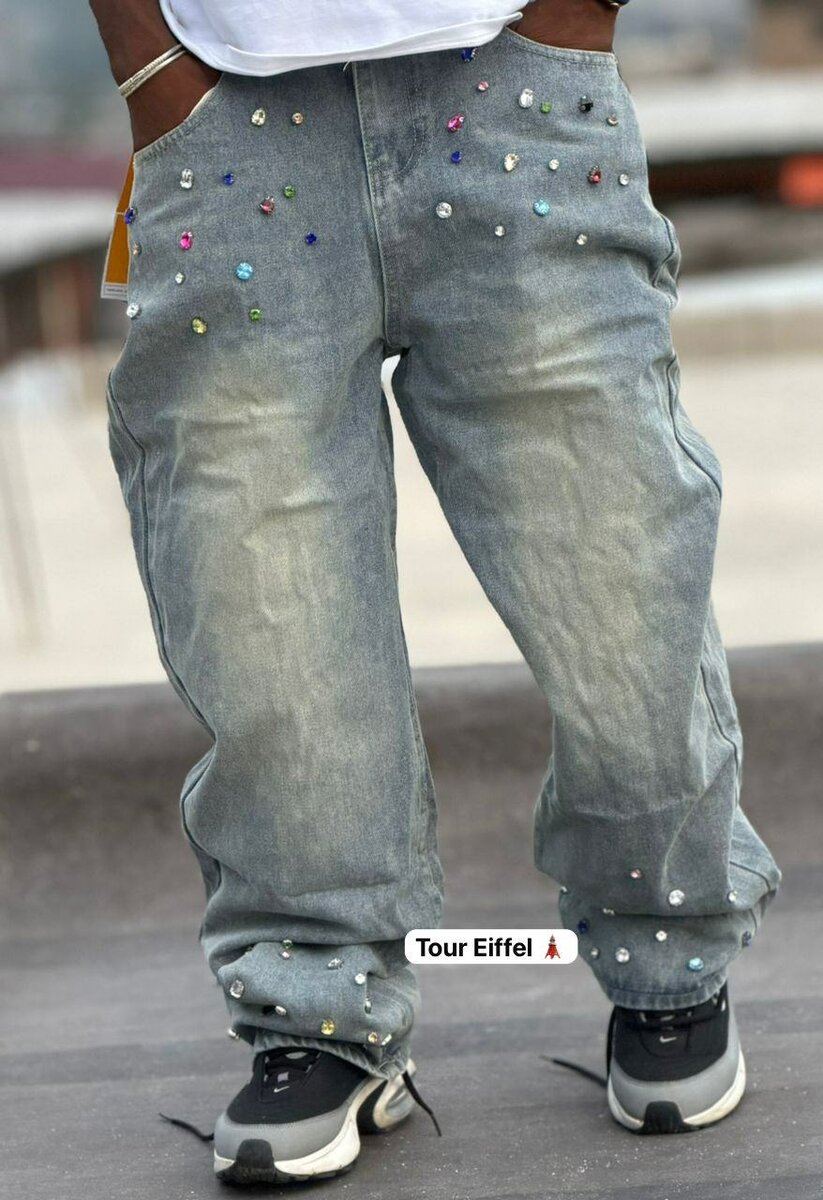 Jean ample avec strass