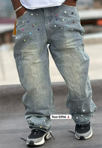 Jean ample avec strass