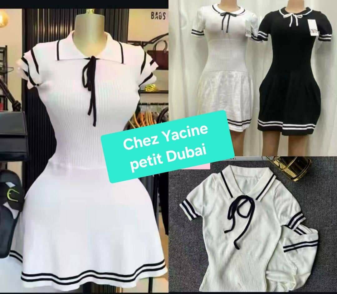 Robe tricotée col polo