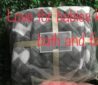 Bath towel+face set, grey-white