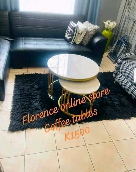 Coffee tables white-gold