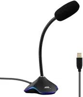 USB Microphone with LED Light for PC Computer Laptop Notebook Desktop Gaming Chatting Noise Reduction Microphone
