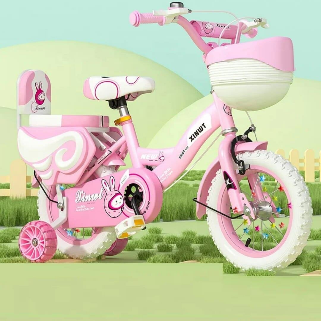 Vélo Enfant Rose avec Casque