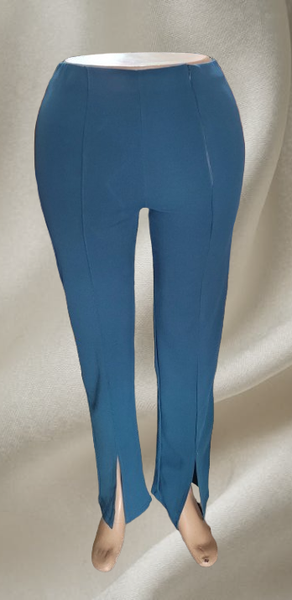 Pantalon ajusté bleu femme