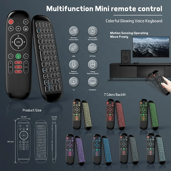 Télécommande Mini sans fil rétroéclairée