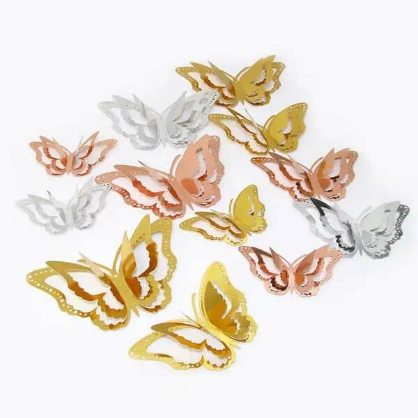 Papillons de décoration (12 grand, moyen, petit )