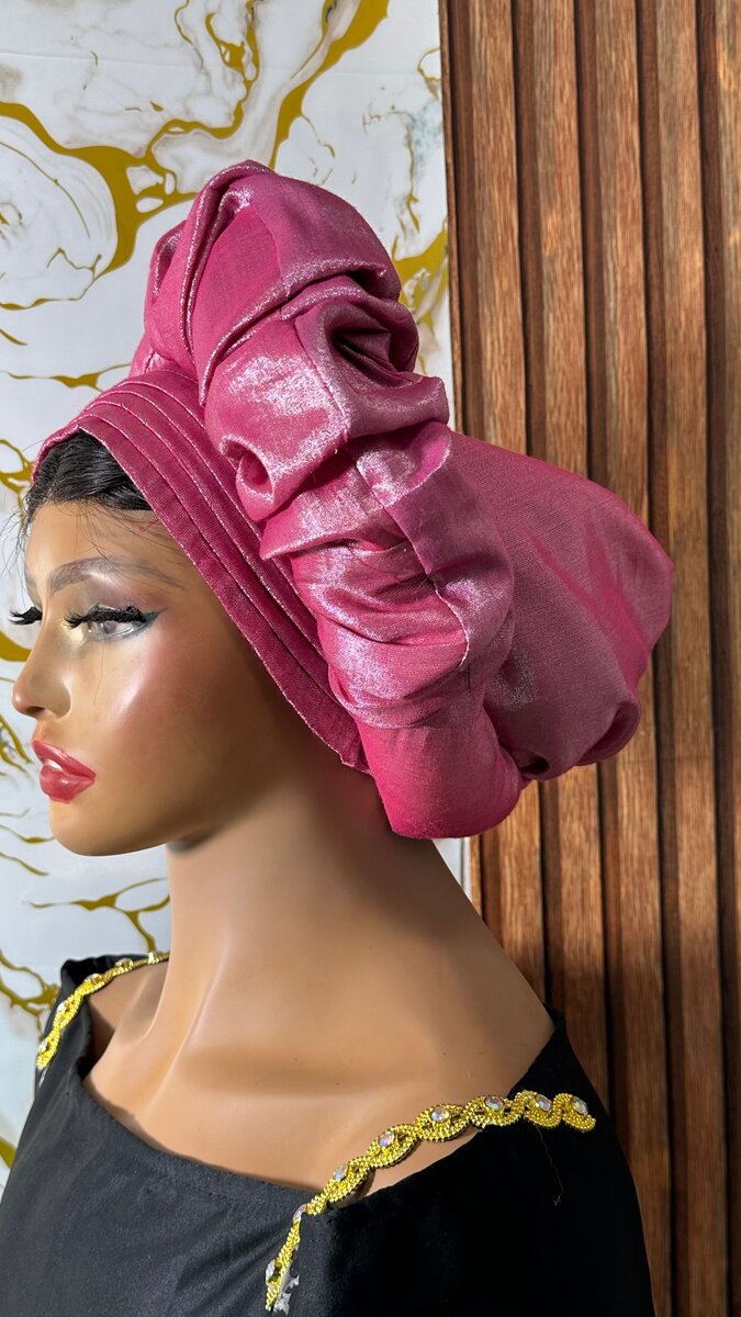 Chic Turban en Satin Rose