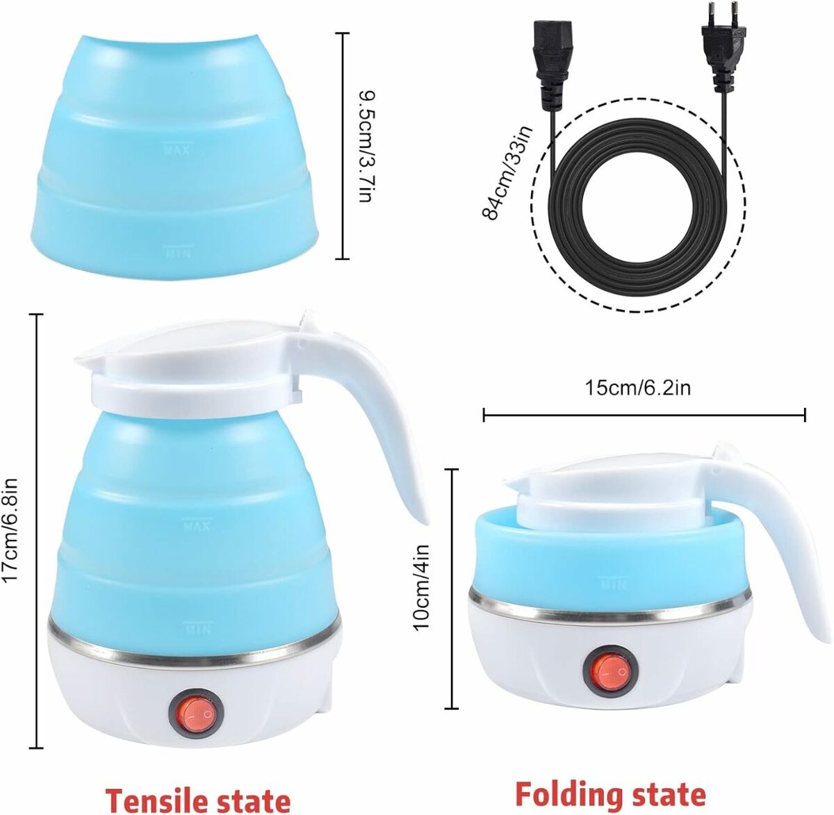 Bouilloire pliable de voyage