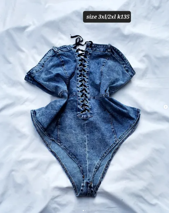 denim bodysuit