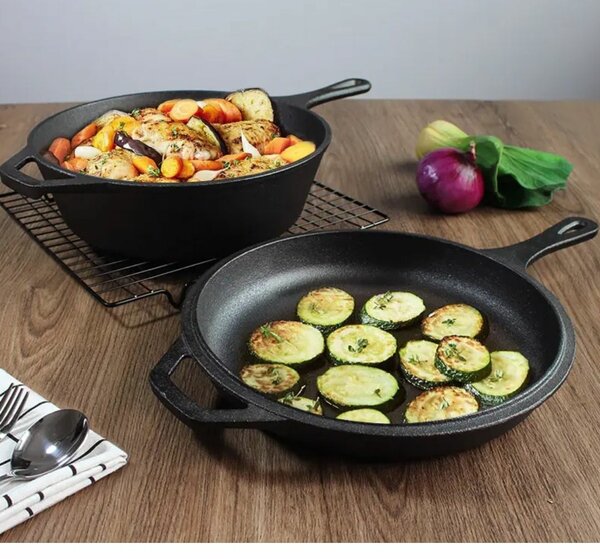 Enamel Cast Iron Double Pan