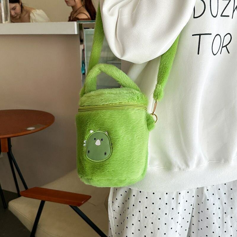 Sac à main en peluche vert