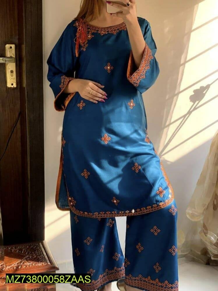 2pc stitched linen suit