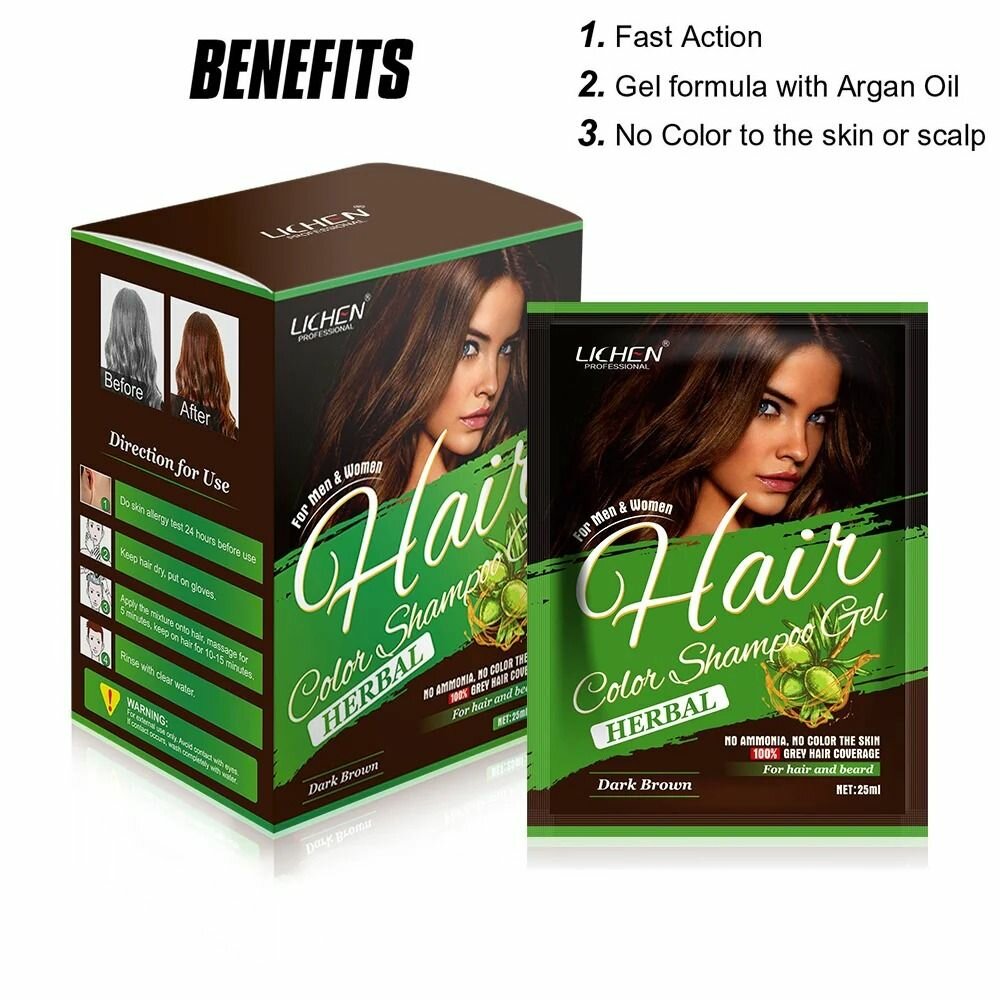Hair Color Gel (Sachet Packaging) DARK BROWN
