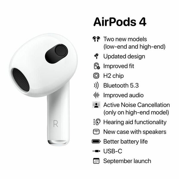 AirPods 4 avec boîtier