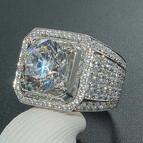 Bague Argent Strass Éclatant