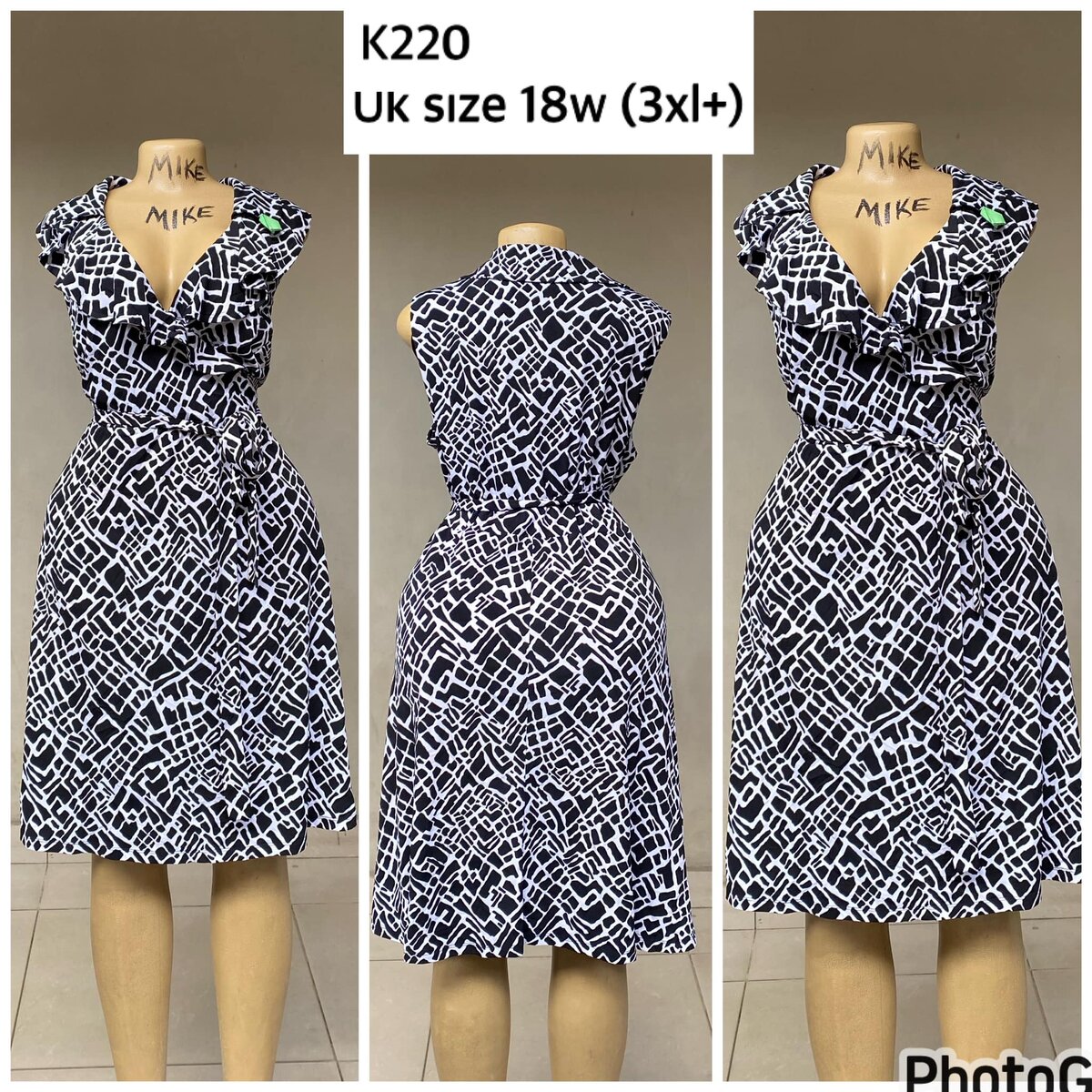 black dress with pattern