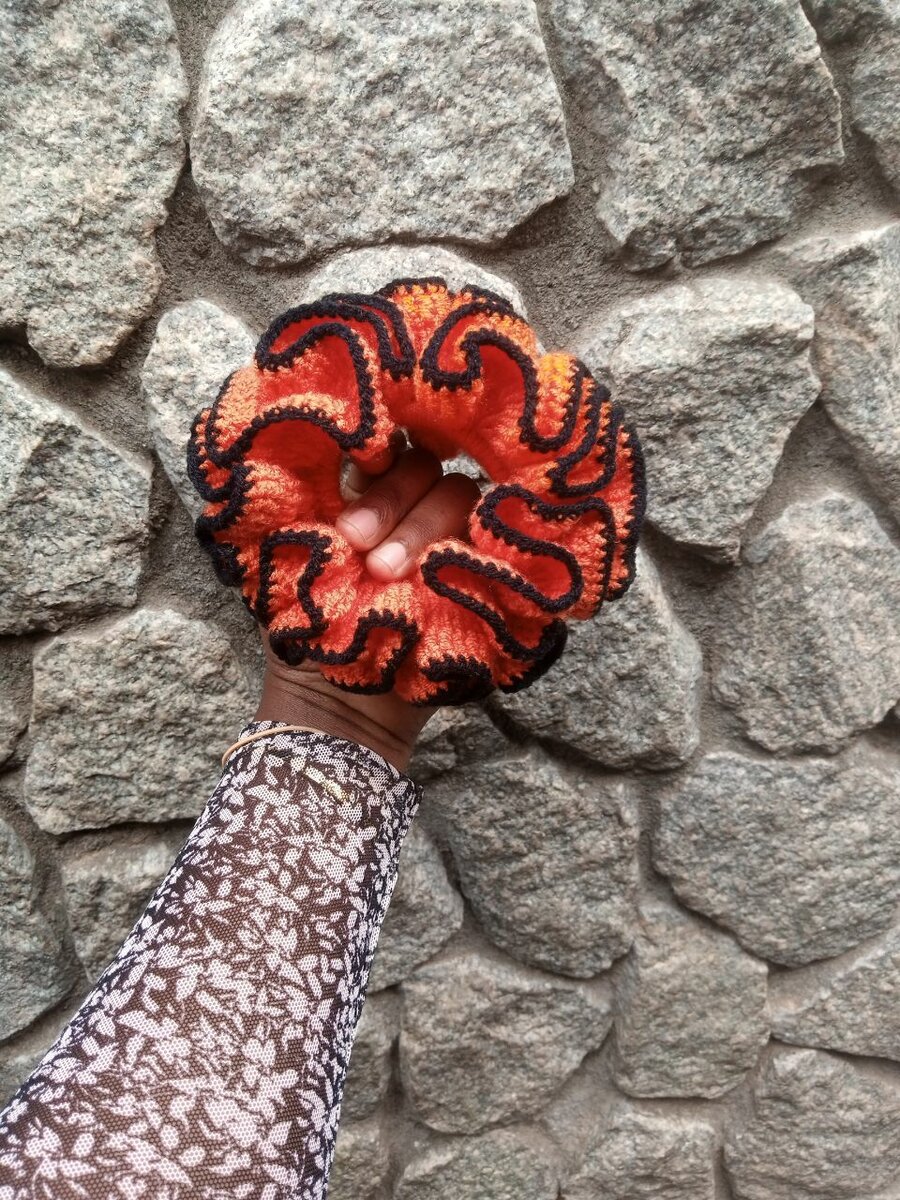 Chouchou crochet coloré unique