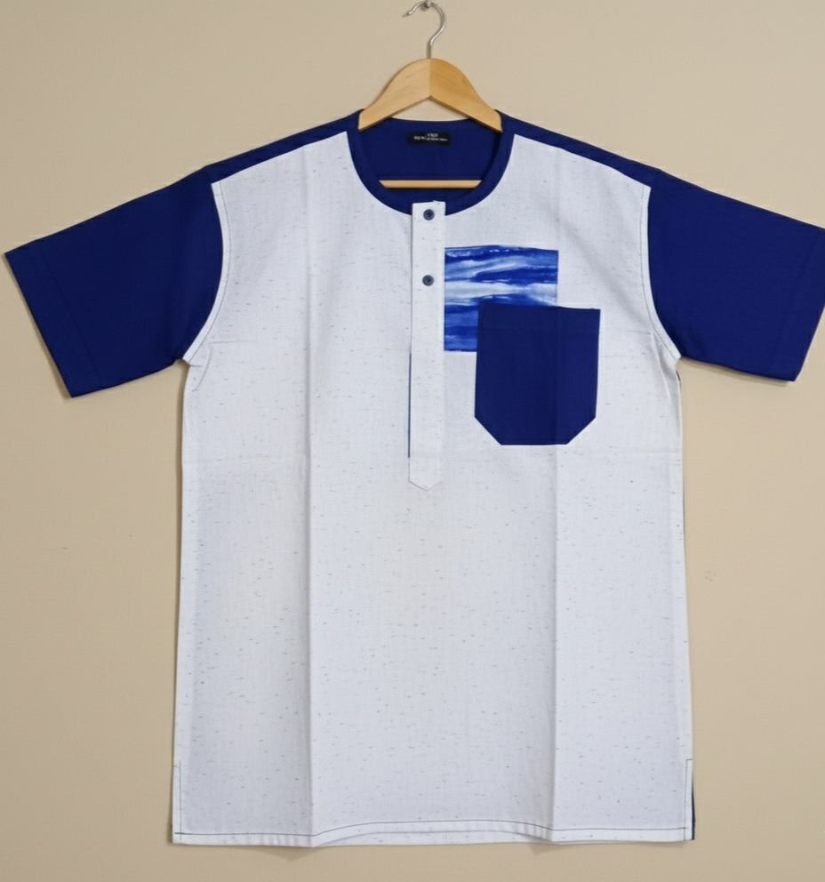 Chemise à col rond homme