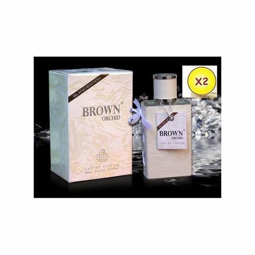 Fragrance World Brown Orchid Pack De 02 Brown Orchid Eau De Parfum 80 Ml Pour Homme -Blanc
