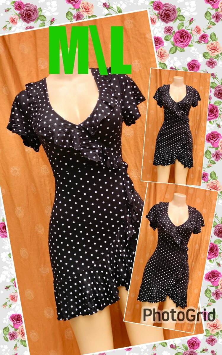 Robe à pois élégante M/L