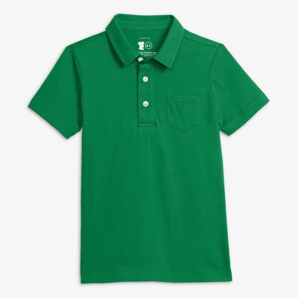 Classic plain green polo for kids