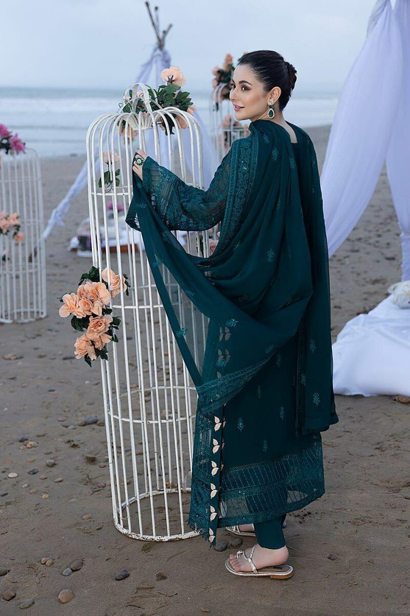 Chiffon dress unstitch 3 pc