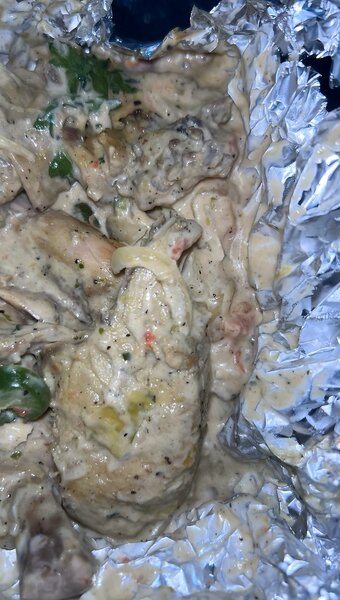 Poulet crémeux en papillote