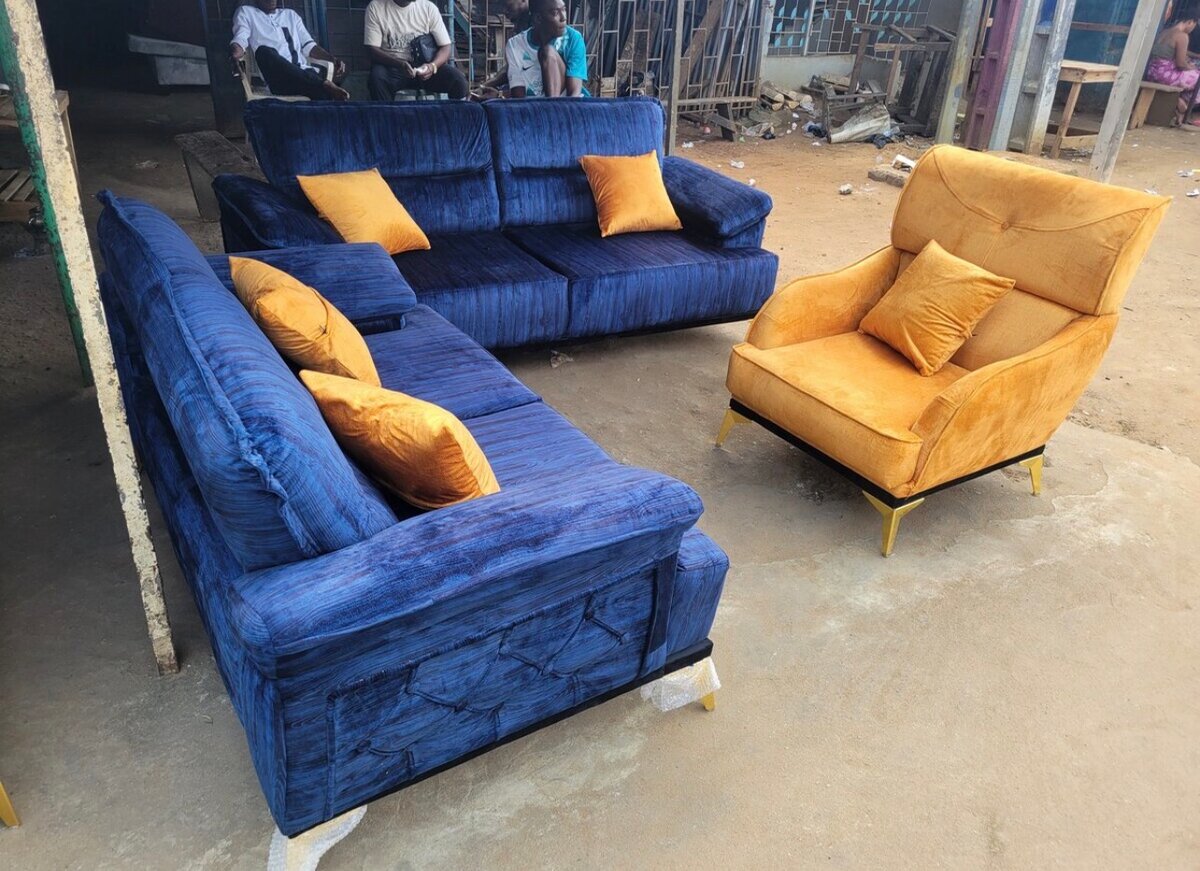 Ensemble canapé velours luxe