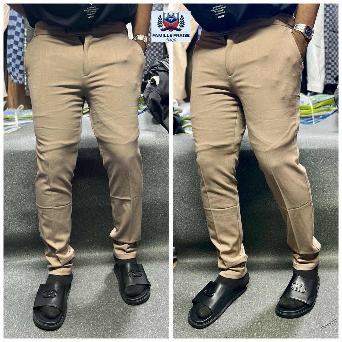 Pantalon Chino Beige Homme