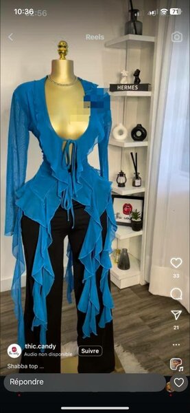 Tunique bleue fluide femme