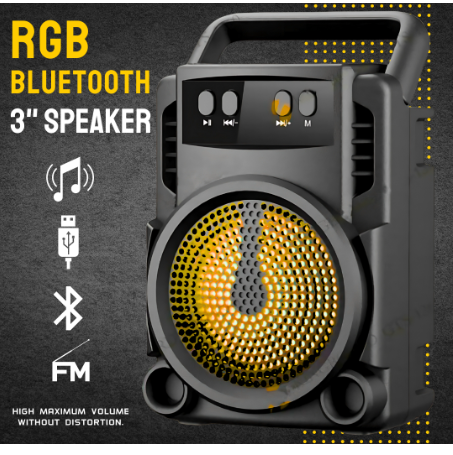 Top-Quality Wireless Bluetooth Speaker Rgb - Mini Wireless Portable Bluetooth Speaker with Big Sound, High Bass & Woofer Home for Mobile, PC Computer & Laptop - Rechargeable Bluetooth Speakers support Memory Card, USB, FM Radio - By Unique Mall
