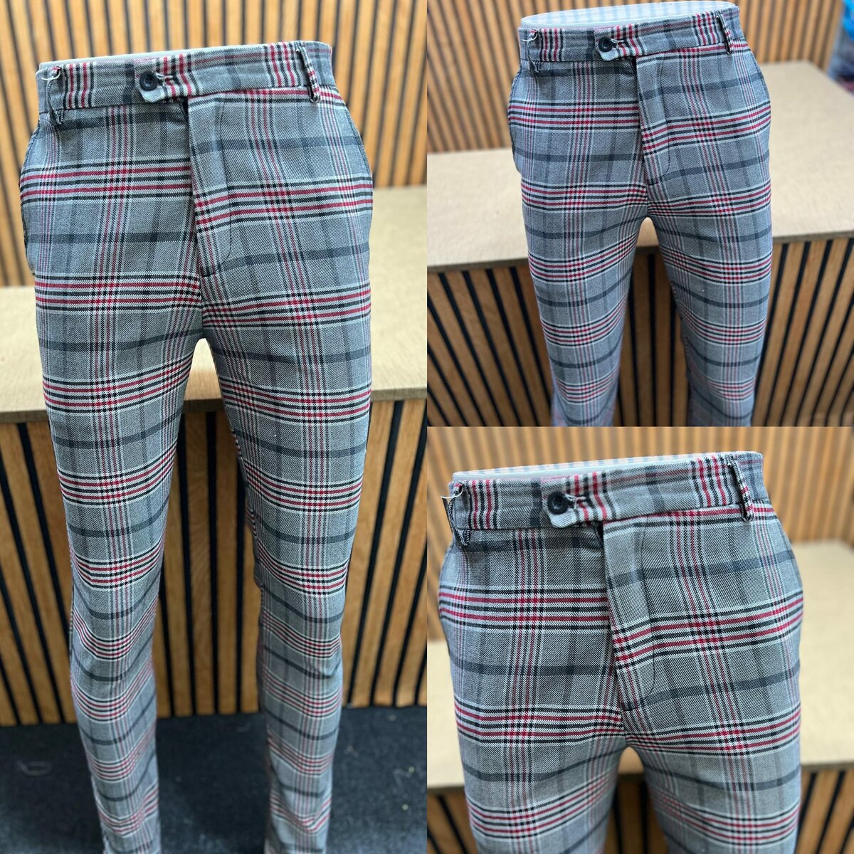 Checked trousers men's