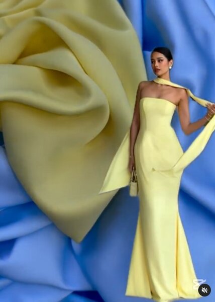 Красивая ткань с двусторонней основой Eva креп