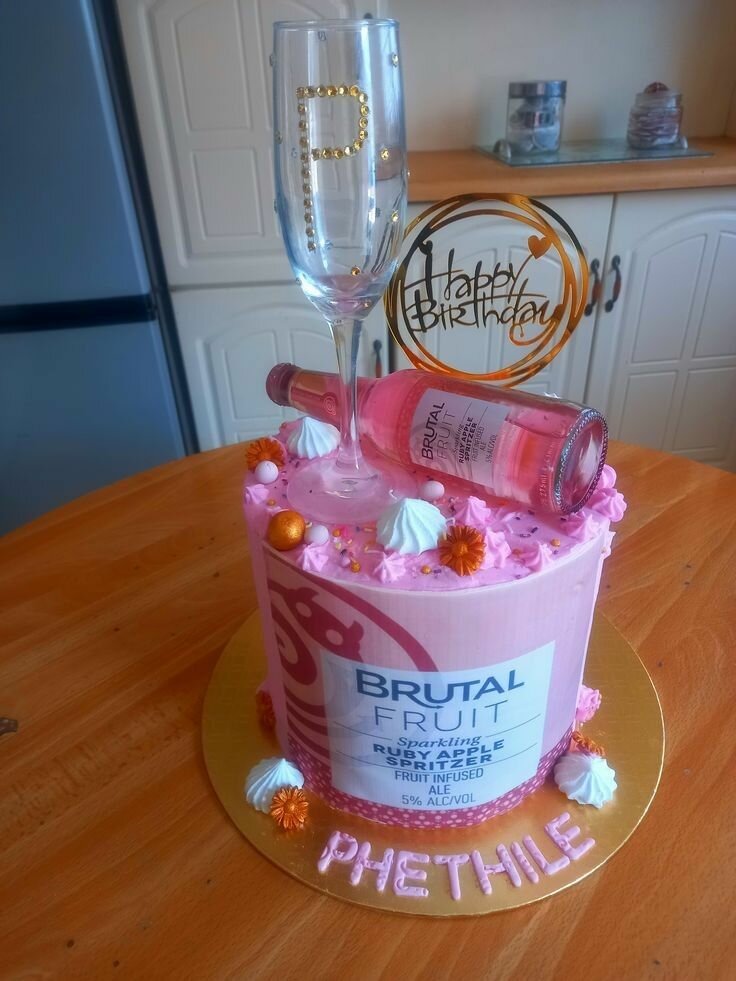 Liquor themed cake