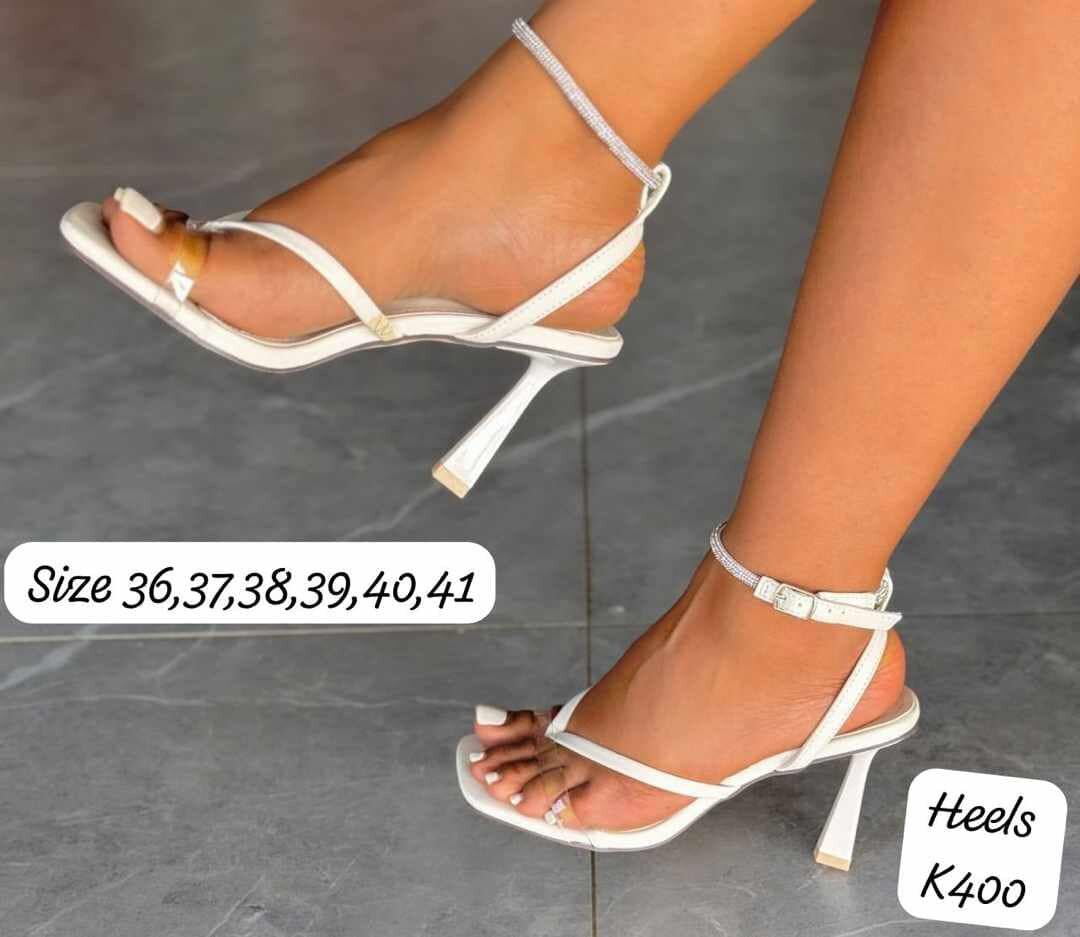 Women's White Heeled Sandals Sizes 36-41