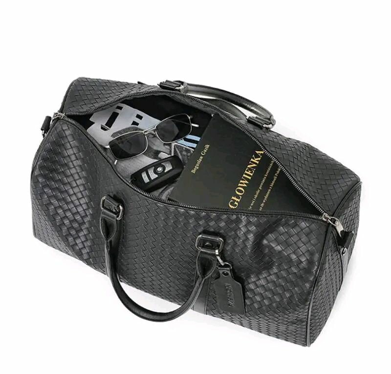 Sac de voyage en cuir tressé