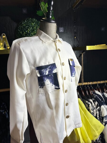 Chemise blanche artistique homme