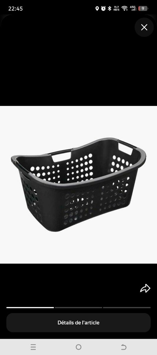 Panier robuste en plastique