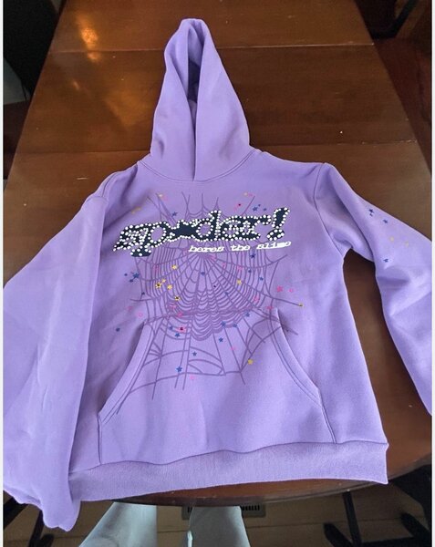 Sweat à capuche violet Spider