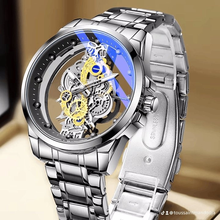 Montre Squelette en Acier Inoxydable