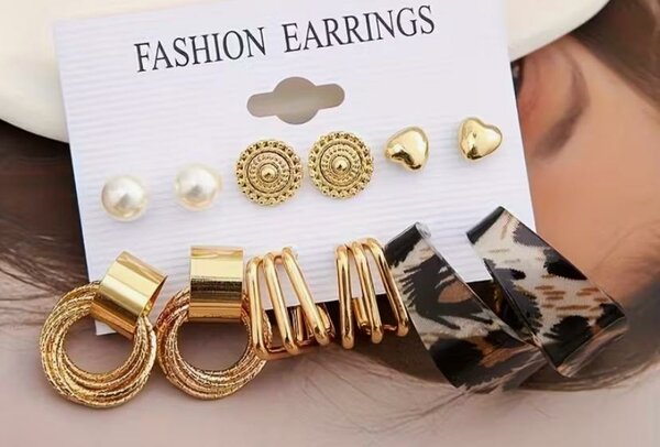 Ensemble Boucles d'Oreilles Dorées