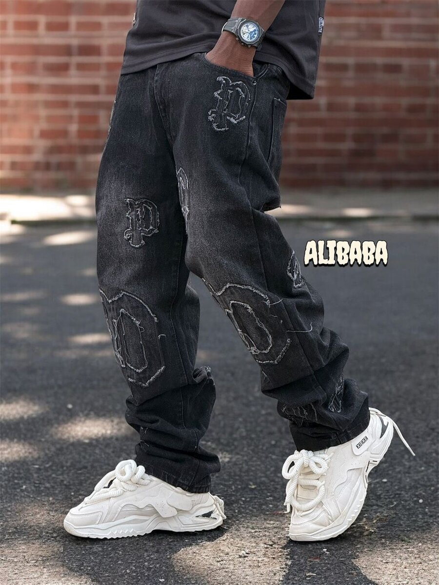 Jeans baggy imprimé tendance