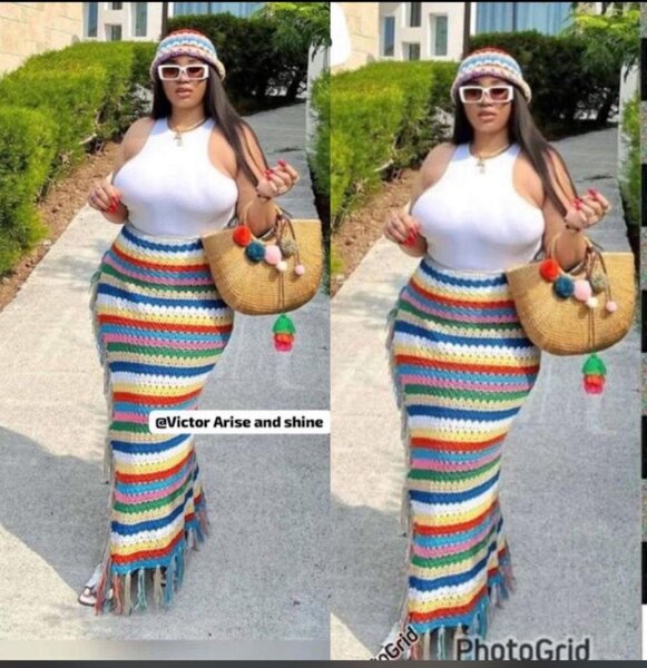 Jupe Maxi Colorée au Crochet